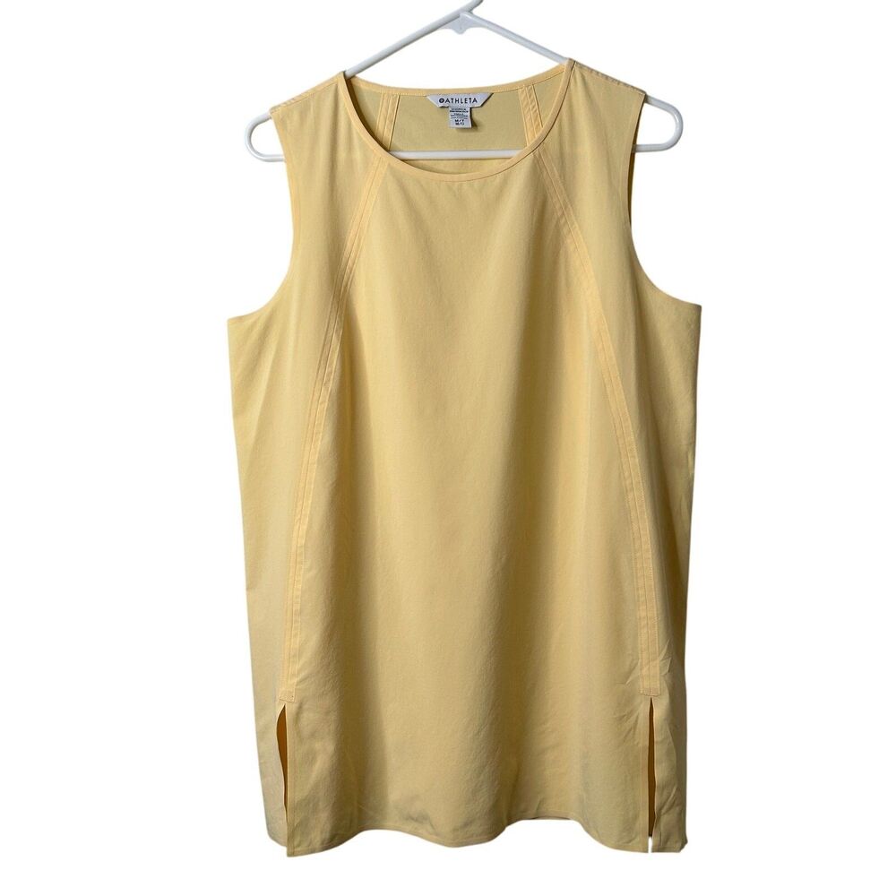 Athleta Tank Top Womens Medium Tall Lunaria Yellow Lightweight Athleisure Travel